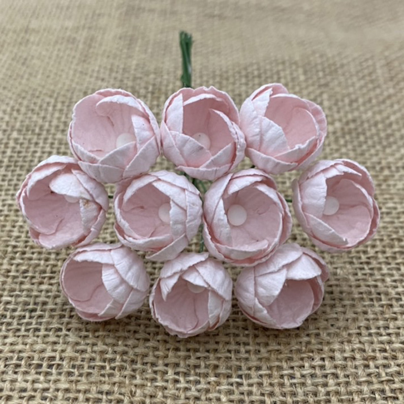 50 PINK MULBERRY PAPER BUTTERCUPS